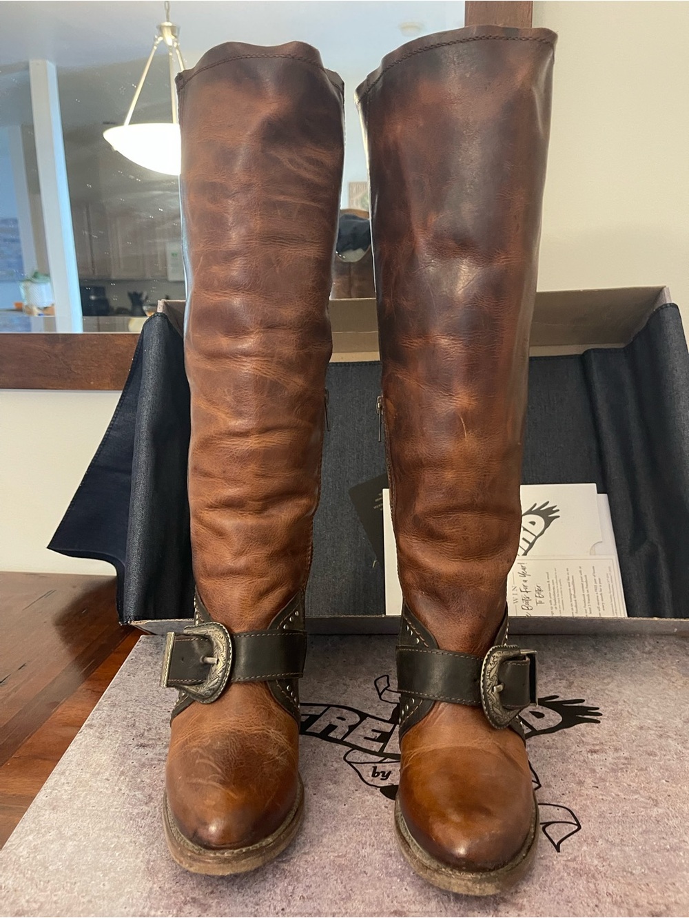 Freebird by Steven Sabina Cognac Tall Buckle Boots - Picture 3 of 8